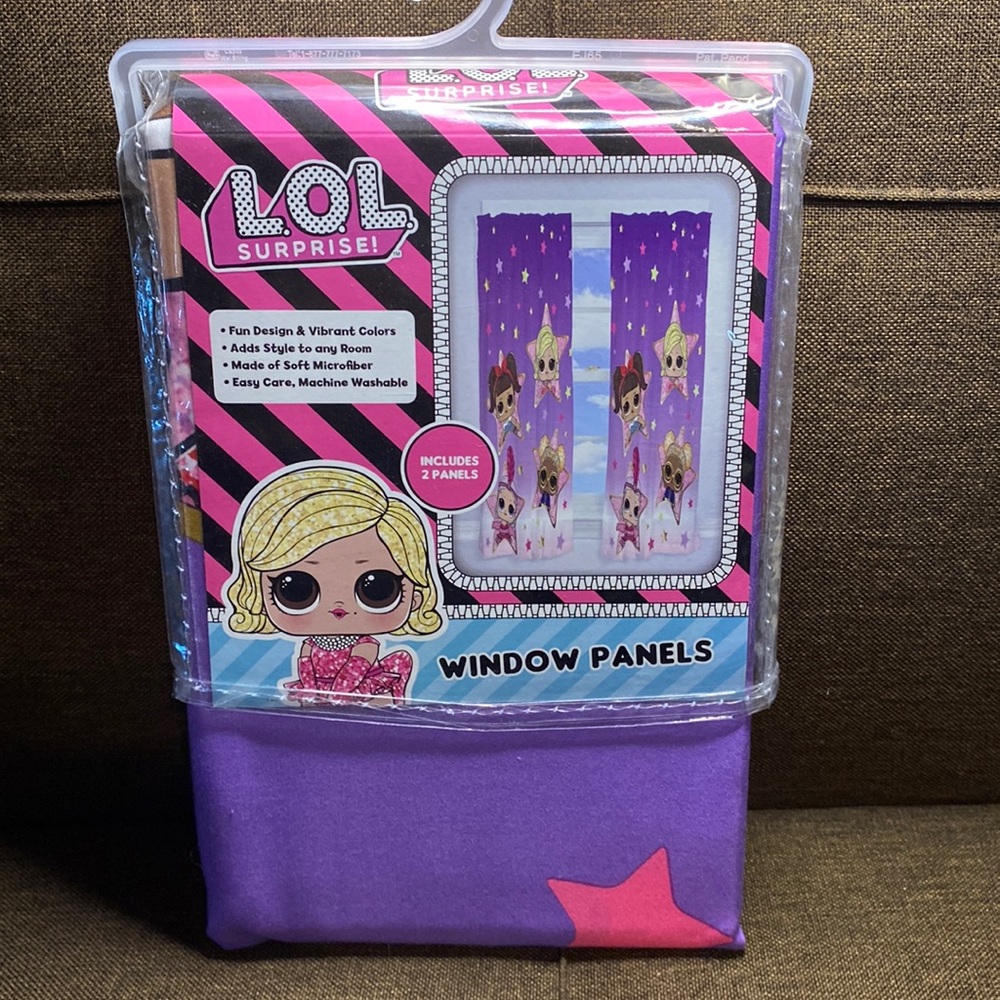 LOL Surprise! Kids Bedroom Window Curtains, 2 Panel Set